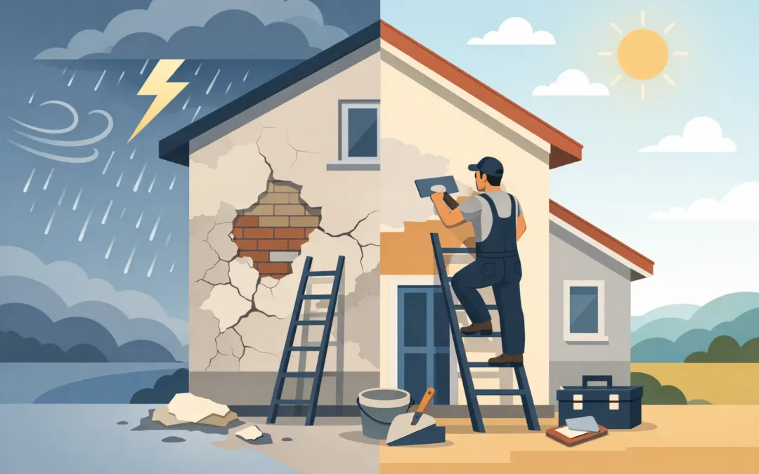 When Weather Damaged Render Repair Is Needed